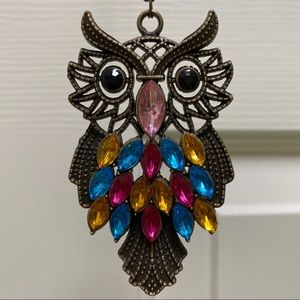 Jeweled Owl Necklace
